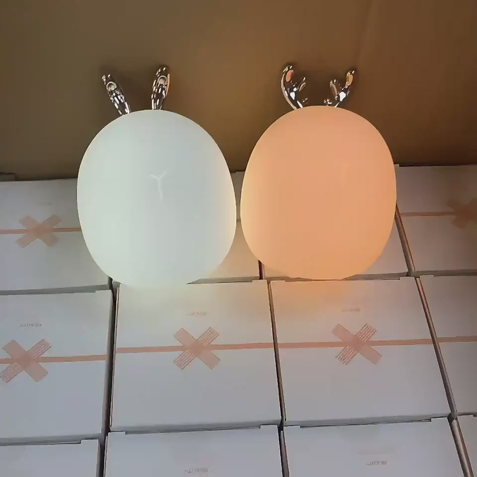 Cartoon Rabbit & Deer Silicone Night Light | Soft-Touch USB Rechargeable Lamp-08