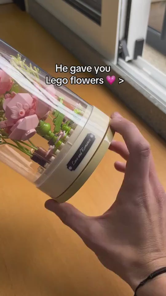 [DIY Block Flower] Eternal Blossom in a Dome Assembly Kit Desk Decor-13