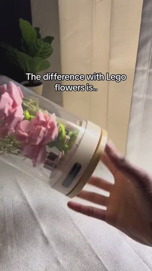 [DIY Block Flower] Eternal Blossom in a Dome Assembly Kit Desk Decor-12